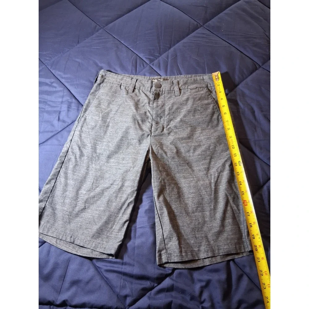 Hurley Mens 29 Charcoal Gray Heathered‎ Walk Shorts Flat Front Casual Beach